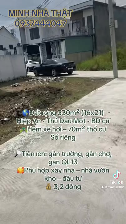 Đất nền Hiệp An 330m² giá 3.2 tỷ - Đường ô tô, tiện ích đầy đủ!