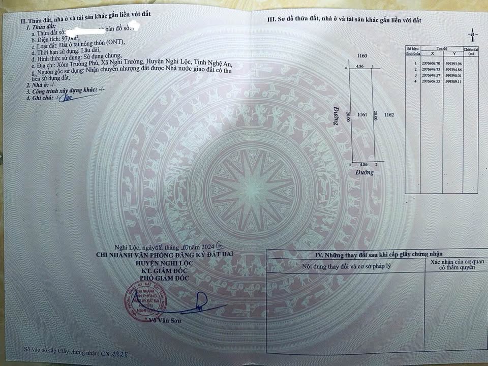 Đất lô góc xóm Trường Phú, Nghi Trường 97m² giá 1.6 tỷ - Vị trí vàng gần Đại học Vinh!