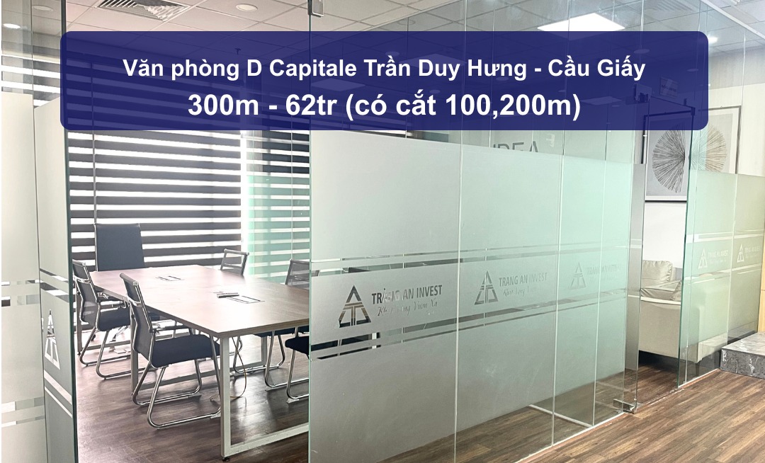 Văn phòng cho thuê D Capitale Trần Duy Hưng 300m² giá 62 triệu - Full nội thất sang trọng!