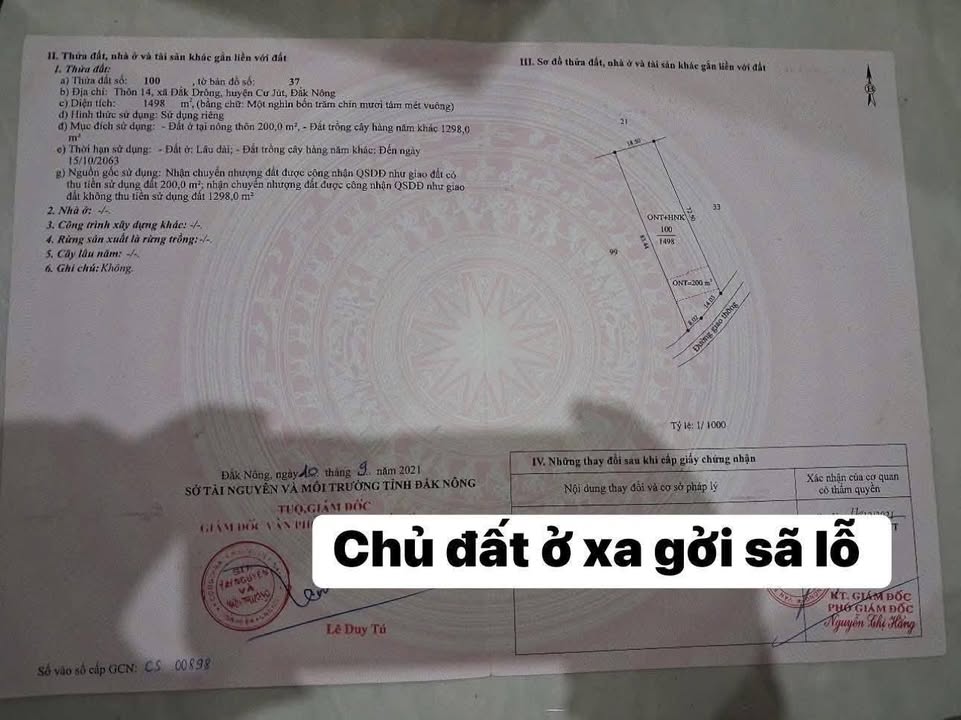 Đất thổ cư 200m² tại Đắk Drông, Cư Jút 6.475 tỷ - Đường bê tông ô tô tận nơi!