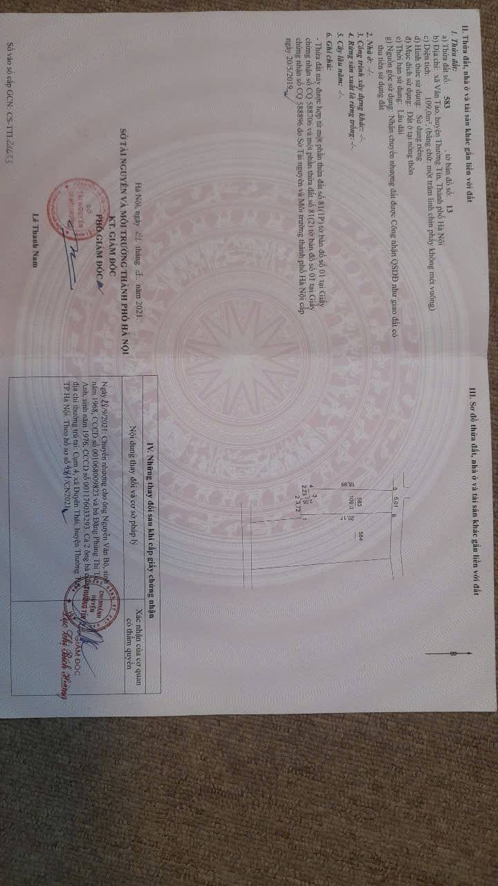 Đất Vân Tảo Thường Tín 109m² giá 6 triệu/m² - Vị trí đắc địa, đầu tư lý tưởng!