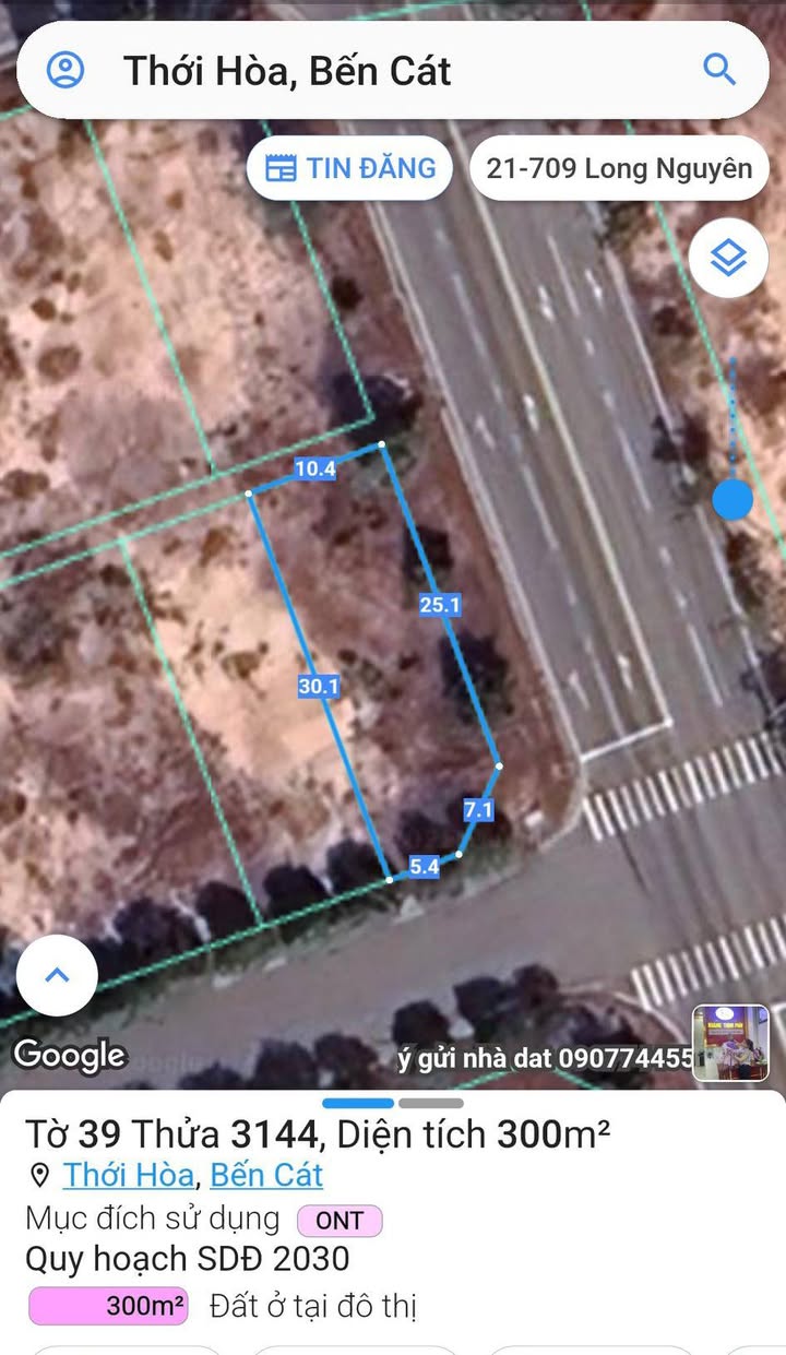 Đất nền góc siêu VIP Thới Hòa, Bến Cát 1200m² - Giá đầu tư hấp dẫn!