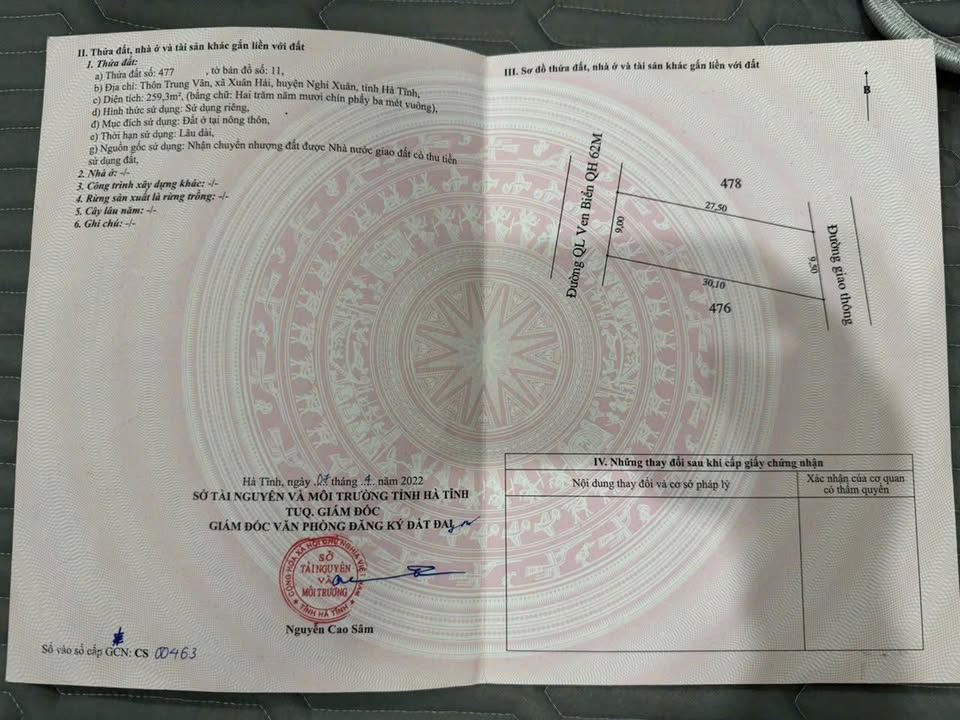 Đất mặt tiền Quốc lộ ven biển Xuân Hải 243m² - Cơ hội đầu tư tuyệt vời!