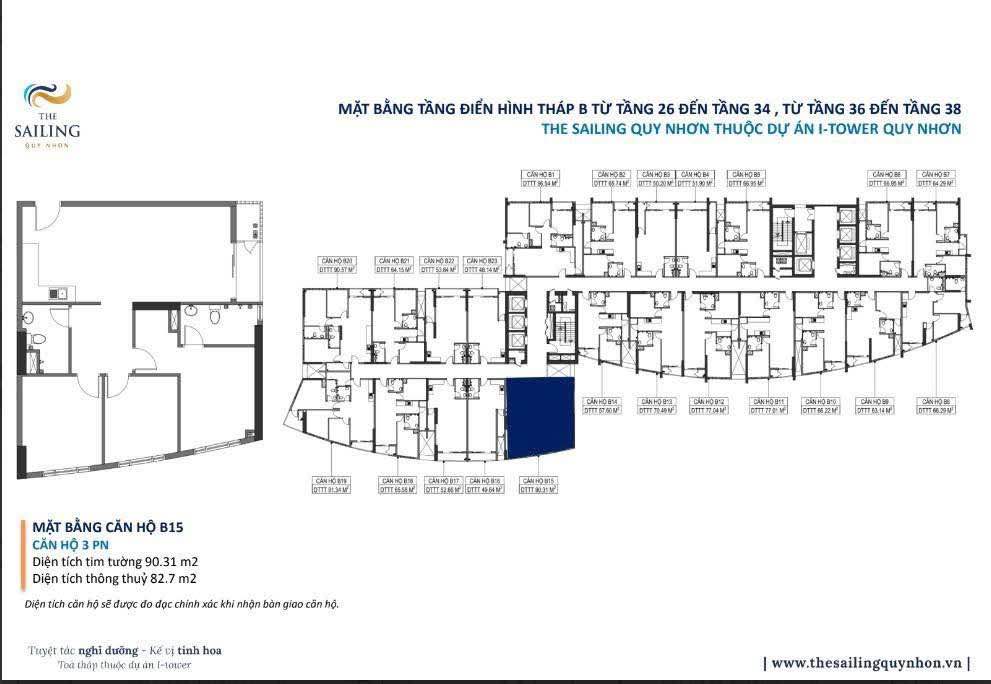 Căn hộ The Sailing Quy Nhơn 83m² giá thỏa thuận - Căn góc view biển tuyệt đẹp!