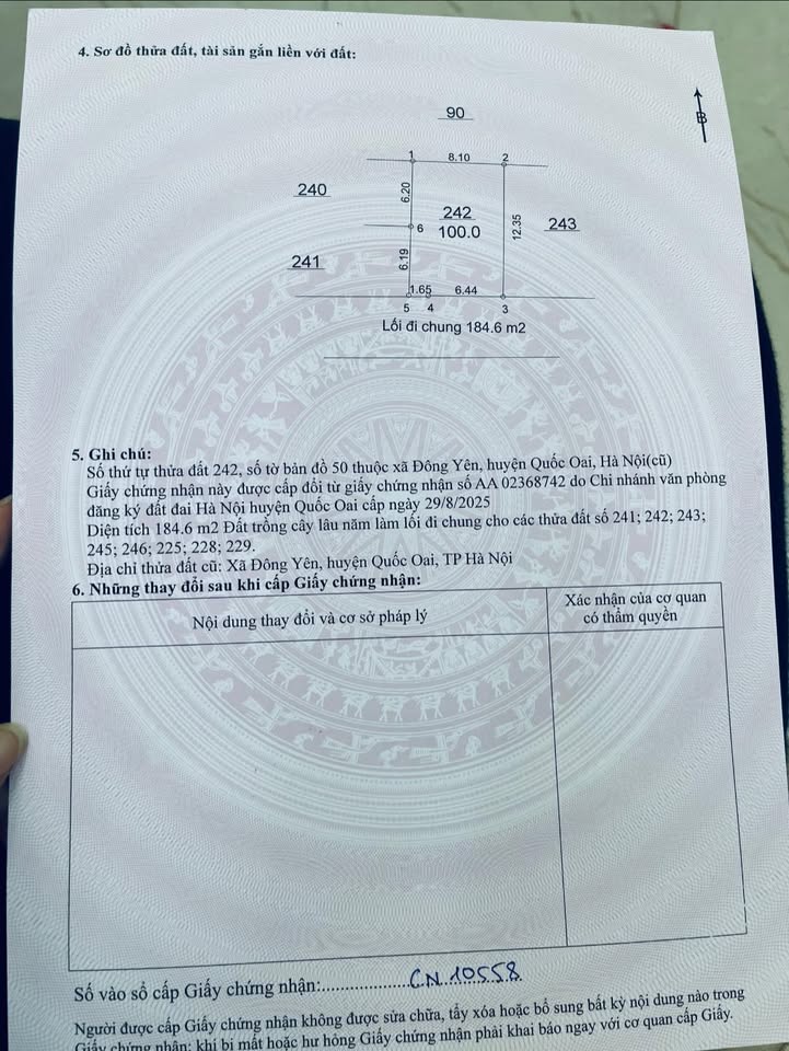 Đất thổ cư 100m² tại thôn Yên Thái, Quốc Oai - Chỉ 2 tỷ, gần trường học!