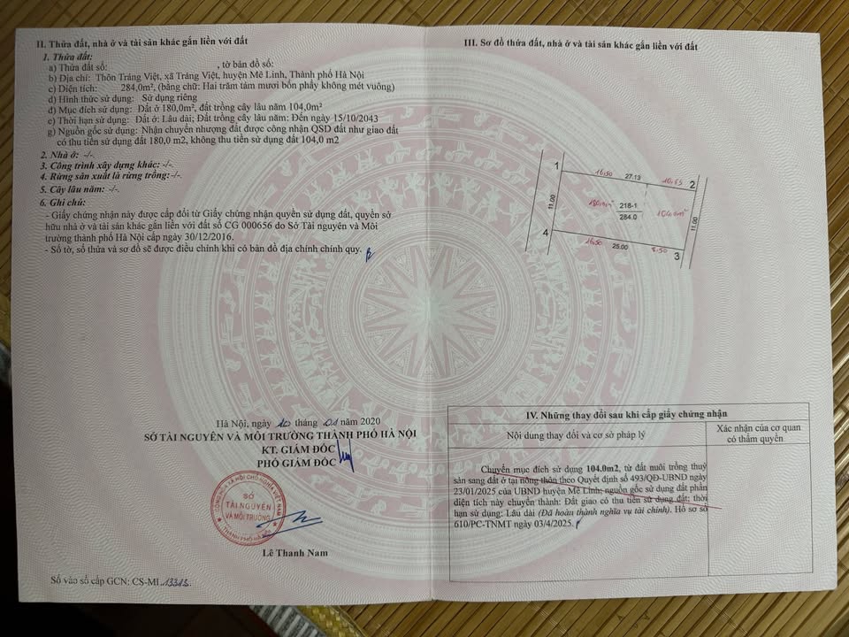 Đất nền Tráng Việt, Mê Linh 284m² giá chỉ 5x triệu/m² - Cơ hội đầu tư hiếm có!