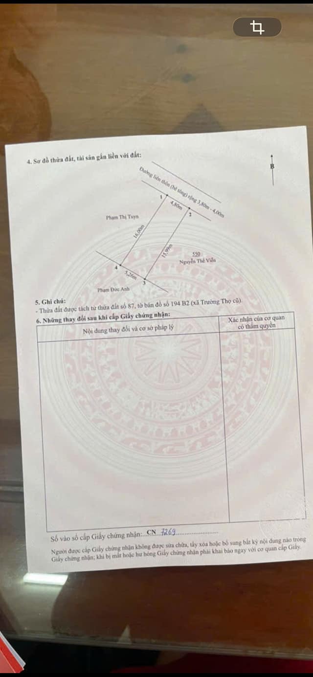 Đất nền Trường Thọ, An Lão 80m² giá 1.75 tỷ - Bán gấp chính chủ!