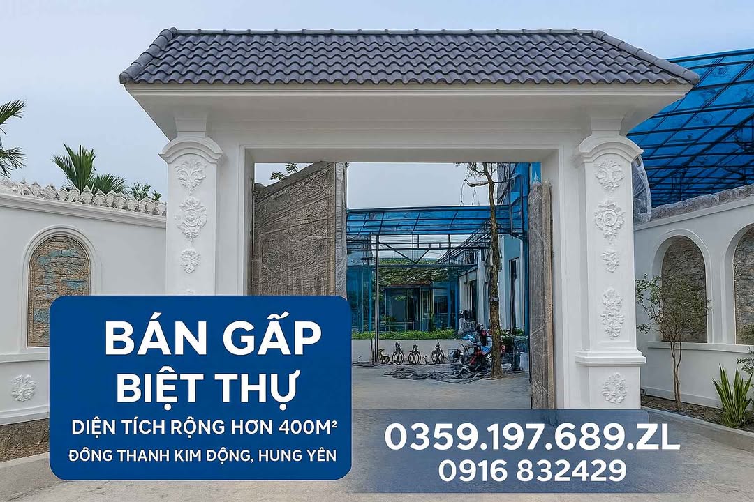 Biệt thự 440m² Đồng Thanh Kim Động giá 5.3 tỷ - Cơ hội đầu tư tuyệt vời!