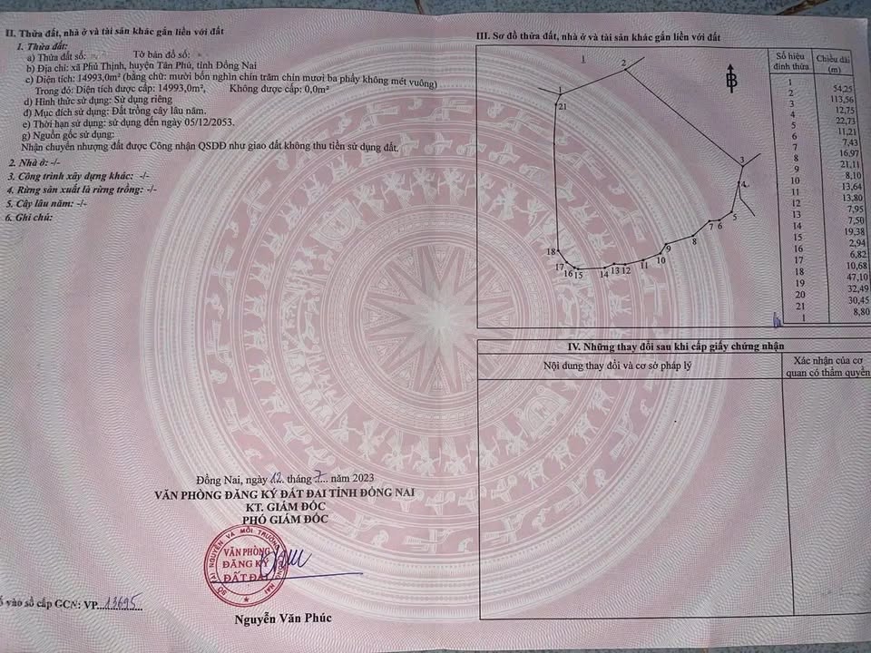 Đất Farm 14.993m² Phú Thịnh, Tân Phú chỉ 1,1 tỷ - Cơ hội đầu tư tuyệt vời!