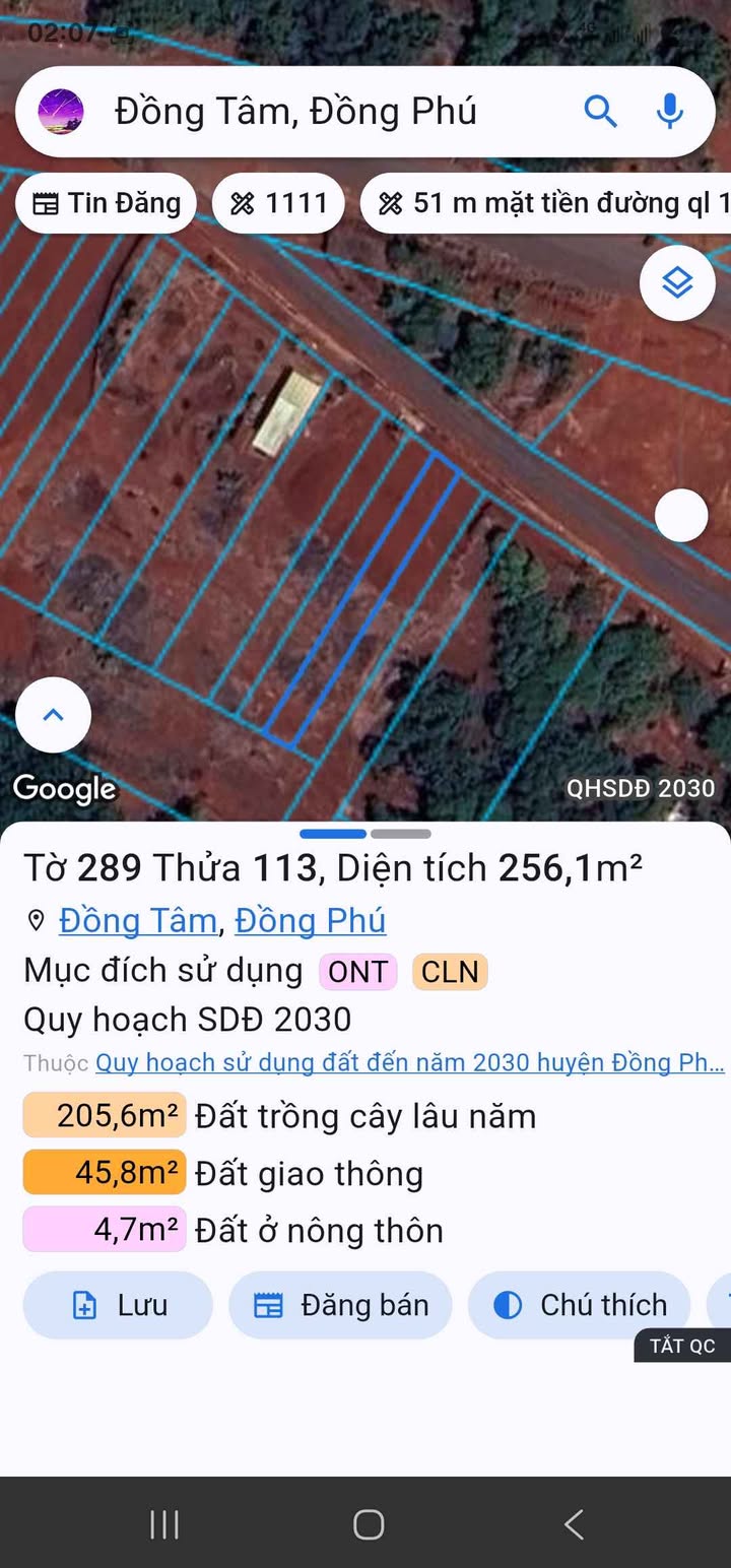 Đất nền tại Tân Phước, Đồng Phú, Bình Phước 250m² giá 290 triệu - Cơ hội đầu tư tuyệt vời!