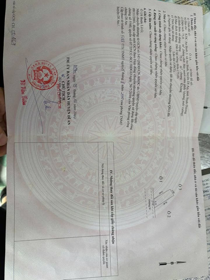 Nhà cấp 4 Dĩ An 75m² giá 4.45 tỷ - Gần chợ chỉ 100m!