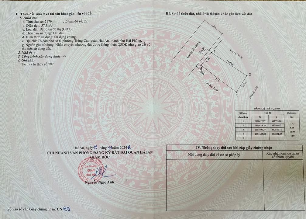 Lô đất Cát Vũ Tràng Cát 57,3m² giá 2.23 tỷ - Đầu tư sinh lời ngay!