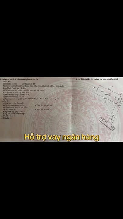 Nhà riêng tại Hẻm 482 CMT8, Bình Thủy 46.2m² giá 1.25 tỷ - Chính chủ bán gấp!