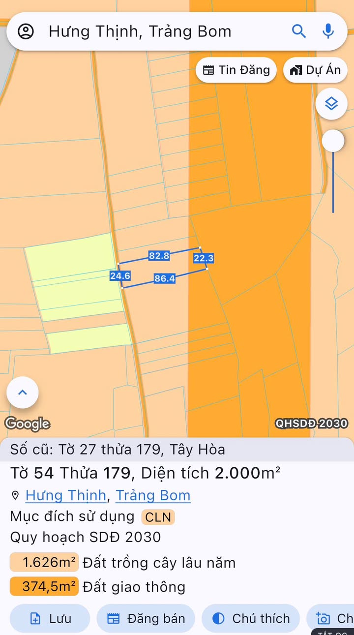 Đất nền Tây Hòa Trảng Bom 2000m² giá 3.8 tỷ - Sổ đỏ chính chủ, ô tô vào tận nơi!