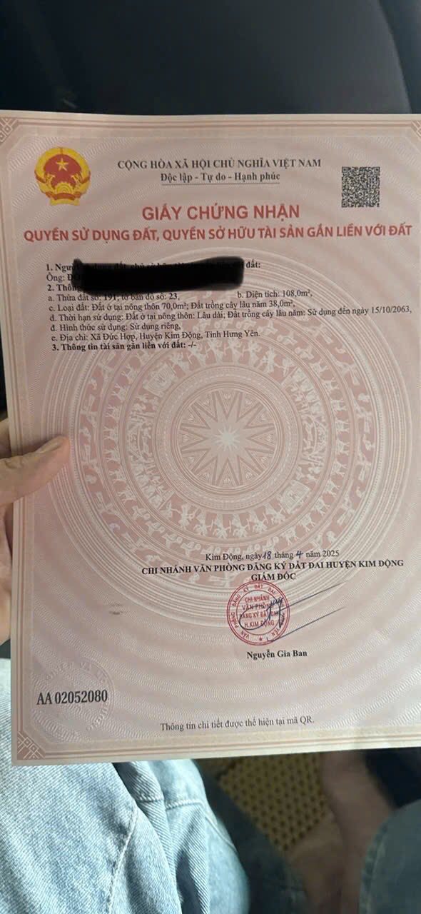 Đất nền góc 2 mặt 108m² tại Kim Động - Giá chỉ 1 tỷ, cơ hội đầu tư hấp dẫn!