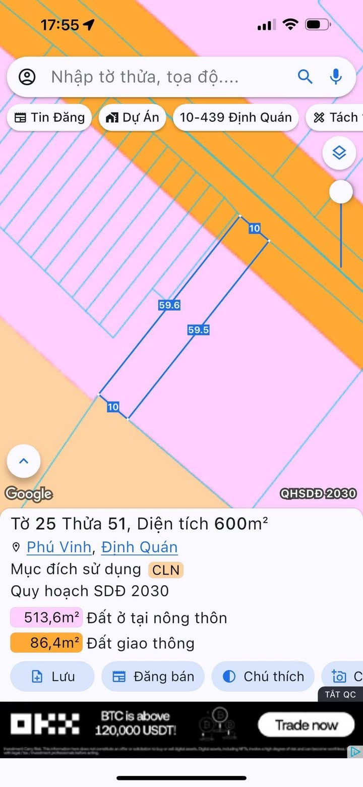 Đất nền đường HL118 Phú Vinh 590m² giá 1.3 tỷ - Tiềm năng đầu tư tuyệt vời!