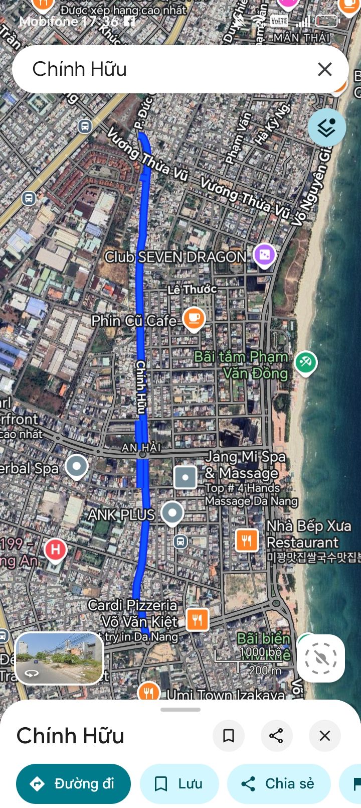 Đất nền mặt tiền đường Chính Hữu, quận Sơn Trà, Đà Nẵng - Diện tích 250m², giá tốt hiếm có!