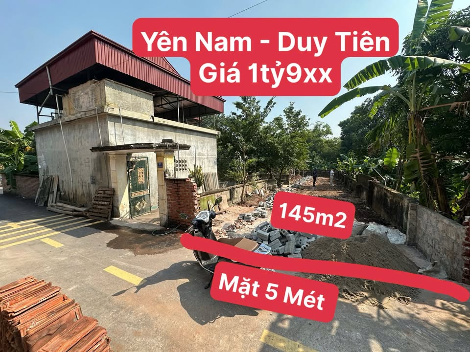 Đất nền Duy Tiên 145m² giá 1.9 tỷ - Ngõ rộng ô tô vào tận nơi!