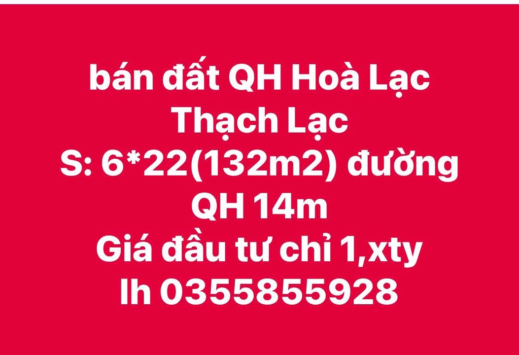 Đất nền Thạch Lạc, Thạch Hà 132m² giá 1.6 tỷ - Cơ hội đầu tư hấp dẫn!