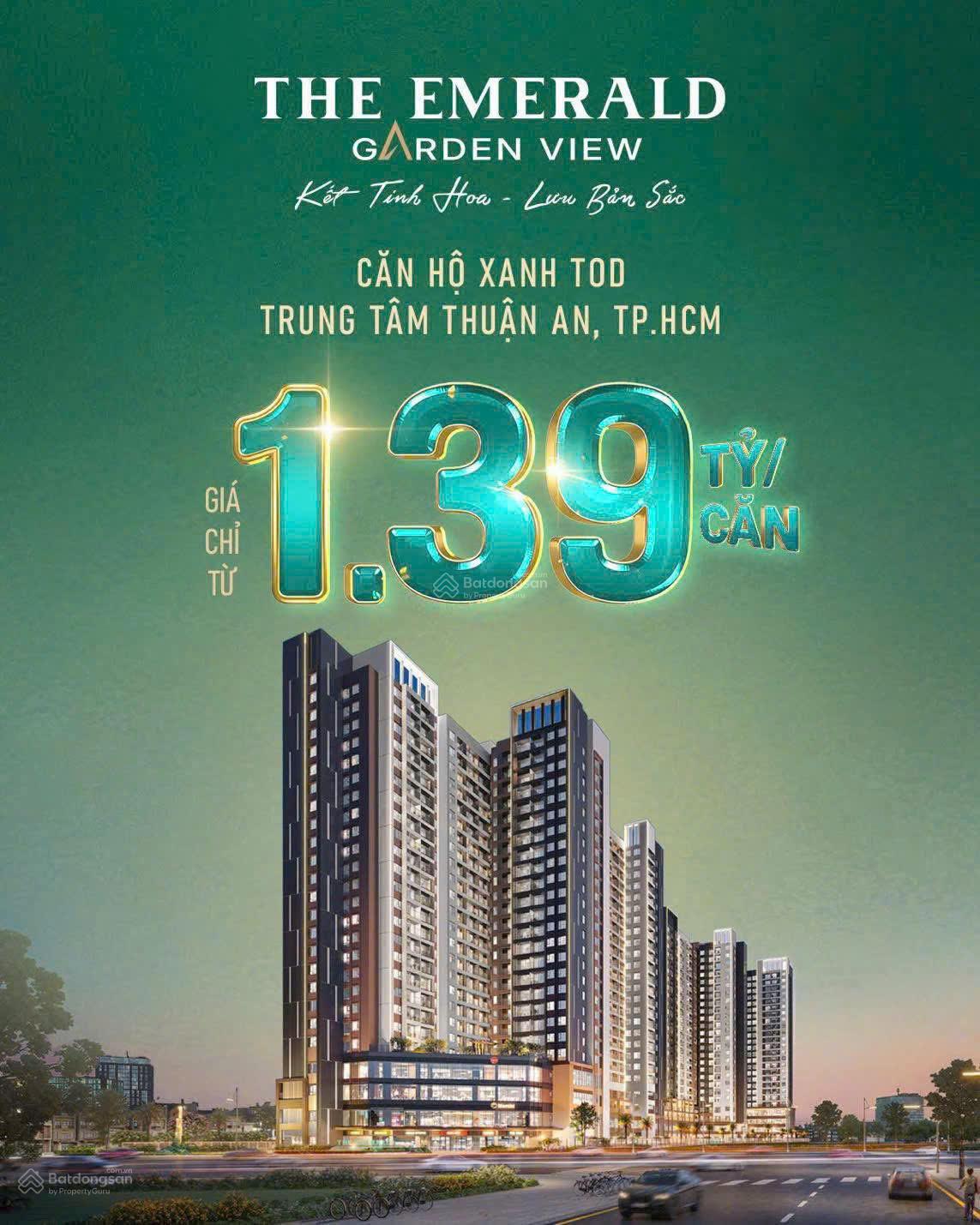 Căn hộ The Emerald Garden View Bình Dương 54m² giá chỉ 2,1 tỷ - Ưu đãi ngay 60 triệu!