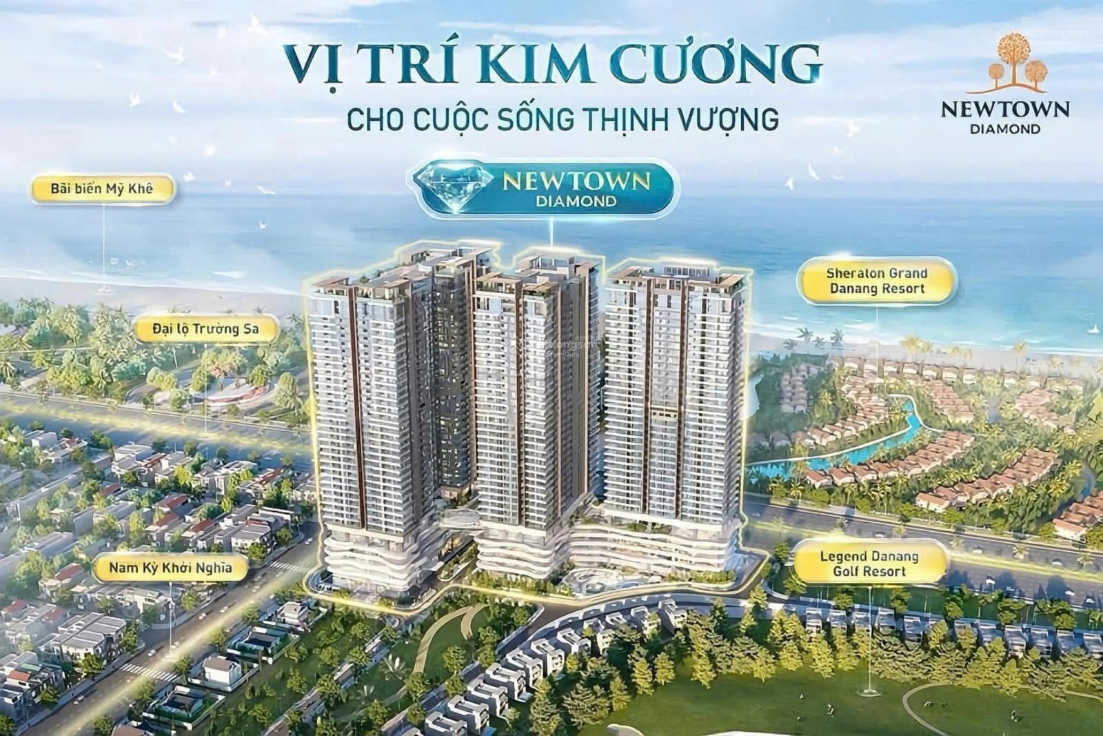 Căn hộ 1PN Newtown Diamond Đà Nẵng 51m² giá 2,9 tỷ - Sổ hồng lâu dài gần biển Mỹ Khê!