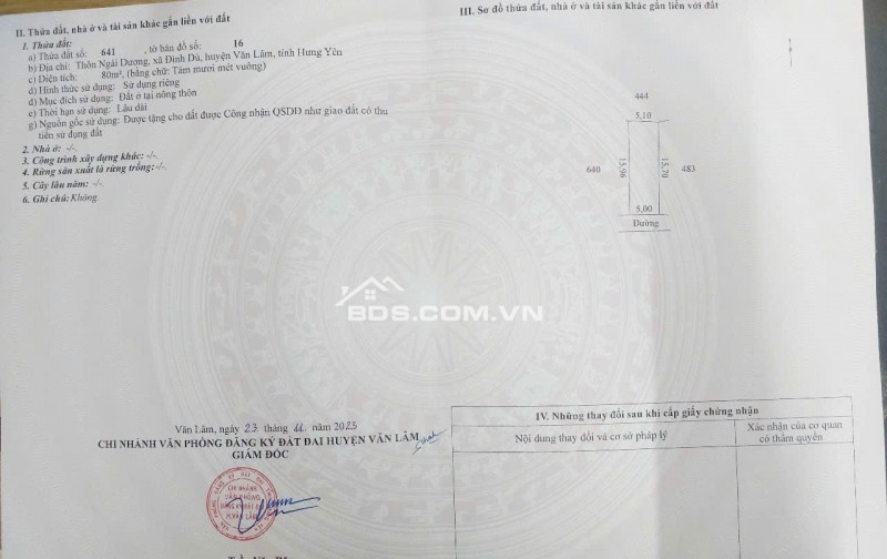 Lô đất đẹp 80m² tại Đình Dù, Hưng Yên - Ngõ ô tô 7 chỗ, giá 3.3 tỷ!