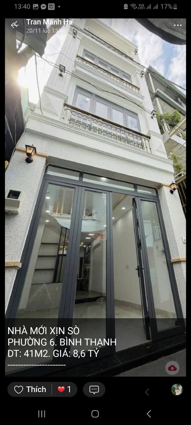 Nhà phố Bình Thạnh 41m² giá 8.6 tỷ - Vị trí trung tâm thuận lợi!