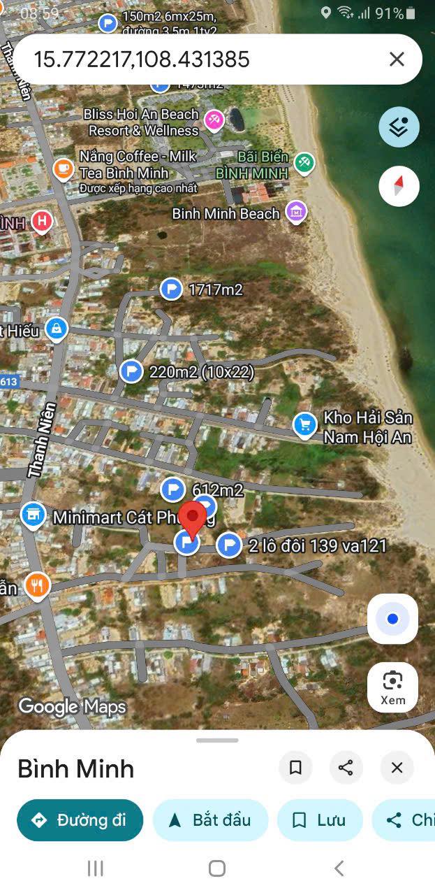 Bán đất biển Bình Minh – Nam Hội An 680m² giá 5 tỷ - Cơ hội đầu tư hiếm có!