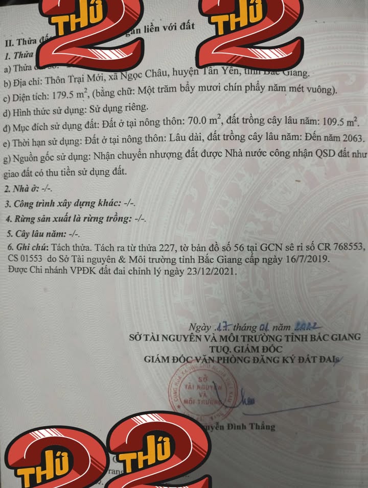 Đất nền Ngọc Châu, Tân Yên, Bắc Giang 179.5m² giá 700 triệu - Cơ hội đầu tư tuyệt vời!