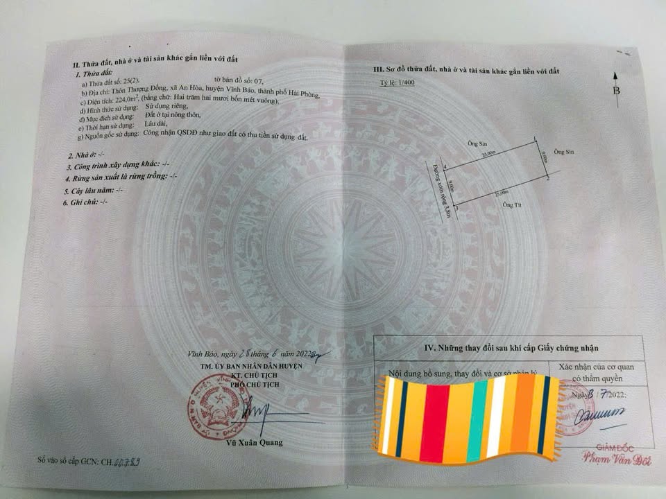 Đất nền An Hòa Vĩnh Bảo 224m² giá 10 tỷ - Đầu tư sinh lời ngay!