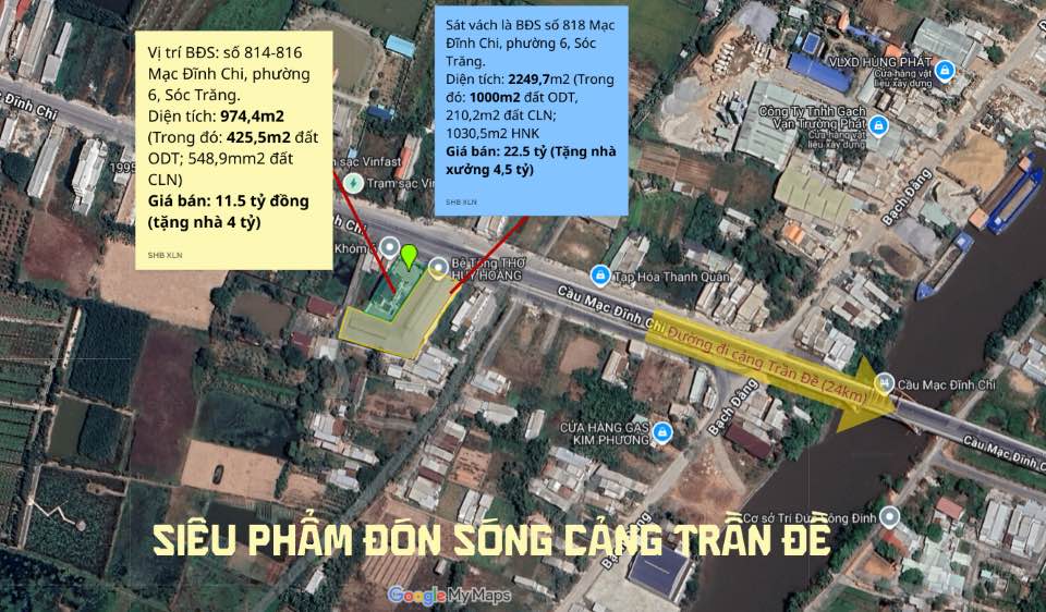 Đất liền kề Mạc Đĩnh Chi, Sóc Trăng 3224m² giá 34 tỷ - Đầu tư sinh lời cực cao!