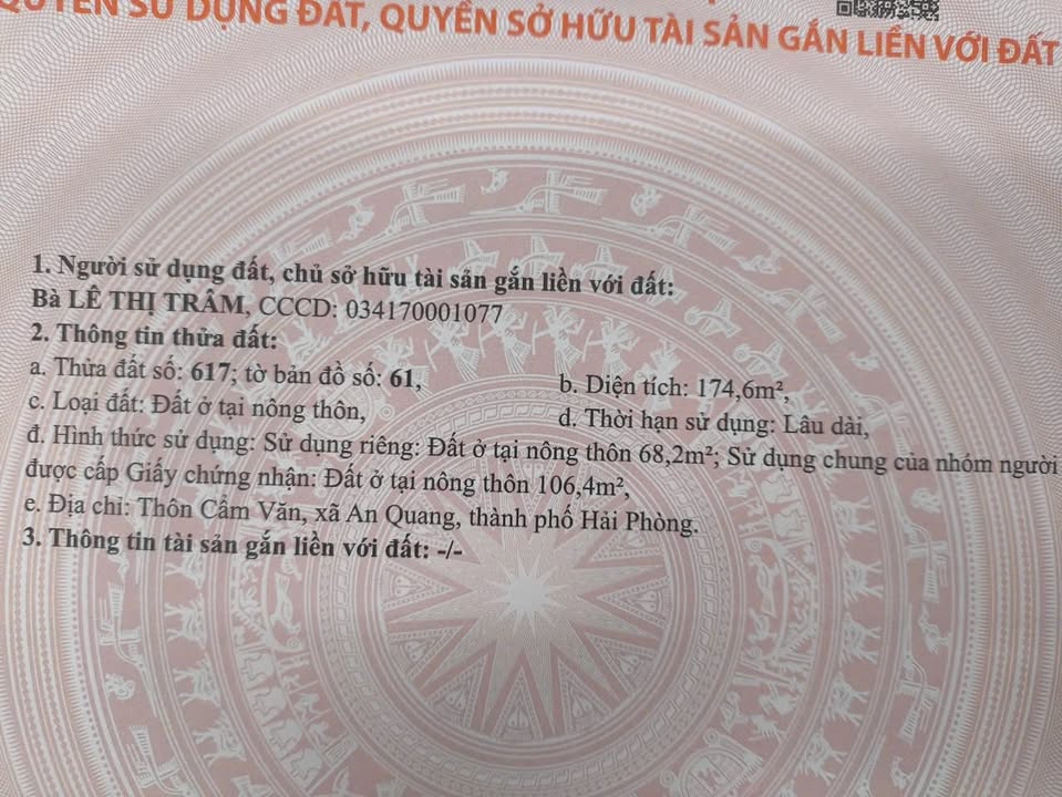 Đất nền An Quang, An Lão, Hải Phòng 70m² giá 700 triệu - Đường bê tông ô tô vào tận nơi!