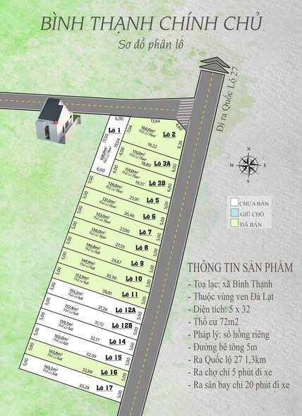 Đất nền Đinh Văn, Lâm Hà 6m² giá 520 triệu - Cơ hội đầu tư sinh lời nhanh!
