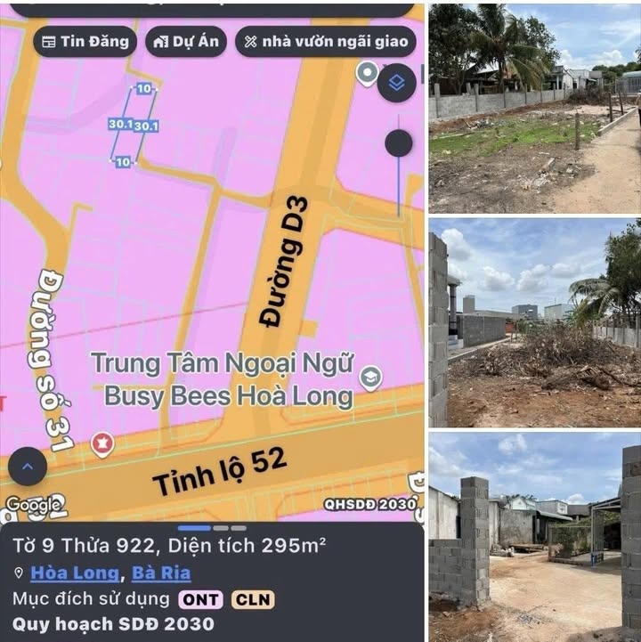 Đất nền Bà Rịa - Vũng Tàu 295m² giá 2.5 tỷ - Đầu tư sinh lời lâu dài!