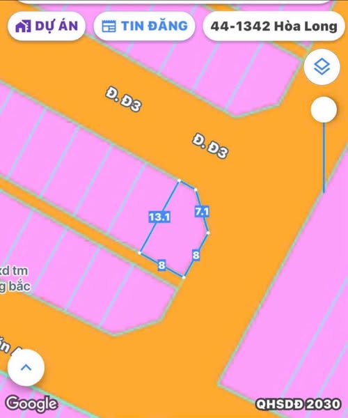 Đất nền lô góc 2 mặt tiền Hưng Việt, Long Tâm, Bà Rịa - Vũng Tàu, 106.5m² giá 3.48 tỷ - Đầu tư sinh lời ngay!