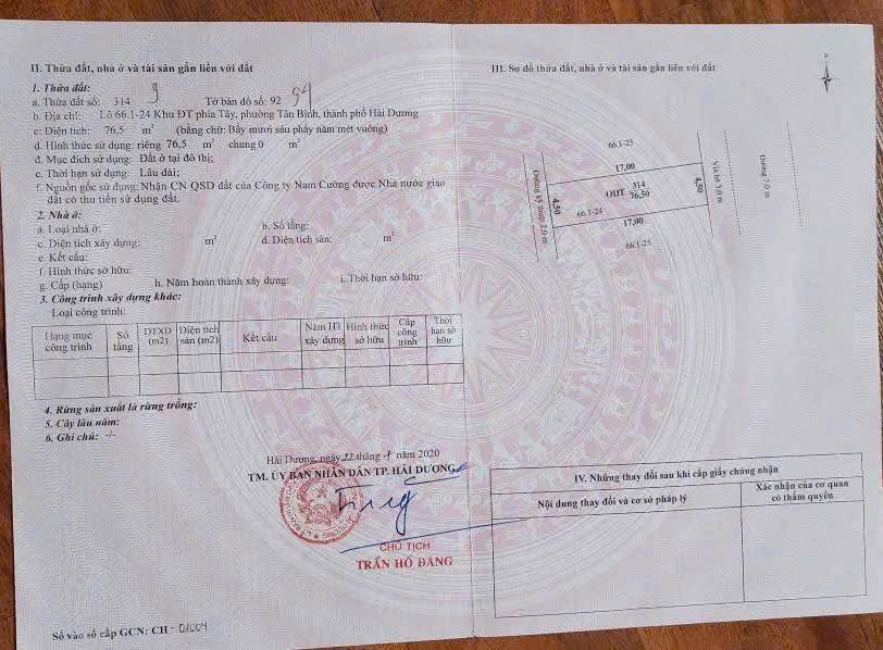 Đất Vịt Cỏ Hồ Sen Hải Dương 76.5m² giá Thỏa Thuận - Vị trí đắc địa gần phố đi bộ!