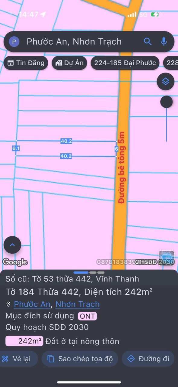 Đất nền Vĩnh Thanh 242m² giá chỉ 2 tỷ - Khu đông dân cư, giao thông thuận lợi!