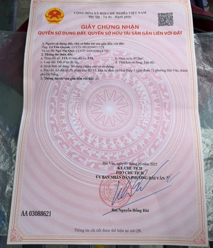 Đất Hòa Hiệp 3 Đà Nẵng 90m² giá 3.65 tỷ - Vị trí đẹp, cơ hội đầu tư tốt!
