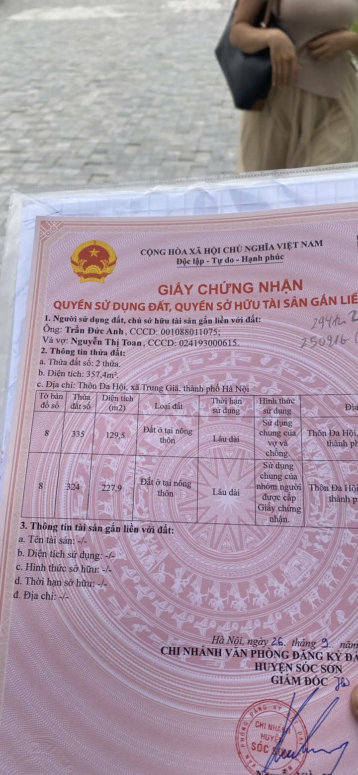 Đất thổ cư Trung Giã, Sóc Sơn 129.5m² giá 1 tỷ - Đầu tư sinh lợi ngay!