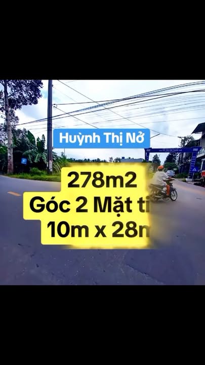 Đất nền 278m² góc 2 mặt tiền đường Huỳnh Thị Nở, Cái Răng - Cơ hội đầu tư sinh lời!