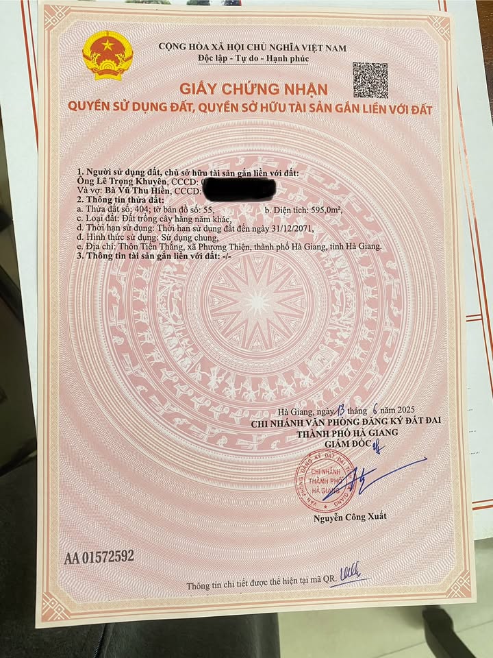 Đất trồng cây hàng năm Phường Phương Thiện 595m² giá 400 triệu - Cơ hội đầu tư hấp dẫn!