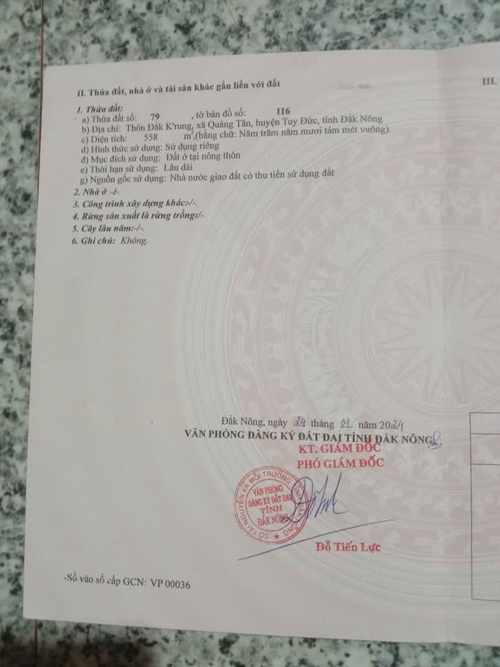 Đất thổ cư 636m² tại thôn 16, Đắk Wer - Giá 1.02 tỷ, Sổ hồng chính chủ!
