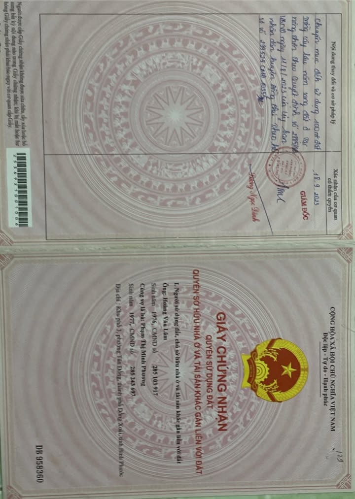 Đất nền 1000m² xã Đồng Tâm, Bình Phước - Sổ hồng chính chủ, giá 520 triệu!