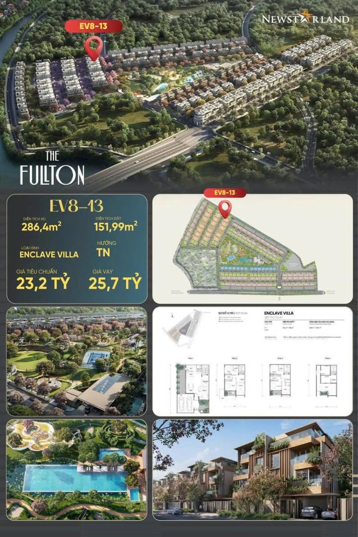 Biệt thự Enclave Villa – The Fulton, Văn Giang, Hưng Yên, 151,99m² giá 23,2 tỷ - Không gian sống chuẩn resort!