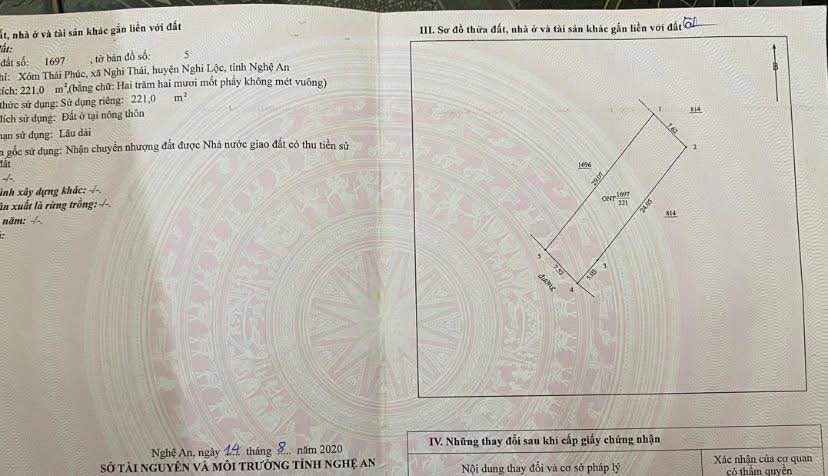 Đất nền Nghi Thái 221m² giá thỏa thuận - Đầu tư lý tưởng!