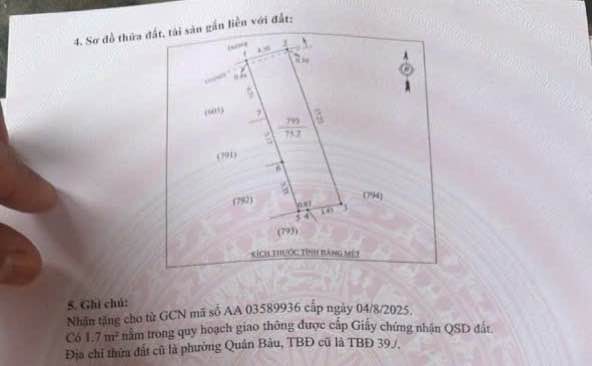 Đất nền Quán Bàu, TP Vinh 75m² giá 3 tỷ - Mặt tiền 4.3m, Ô tô tránh nhau!