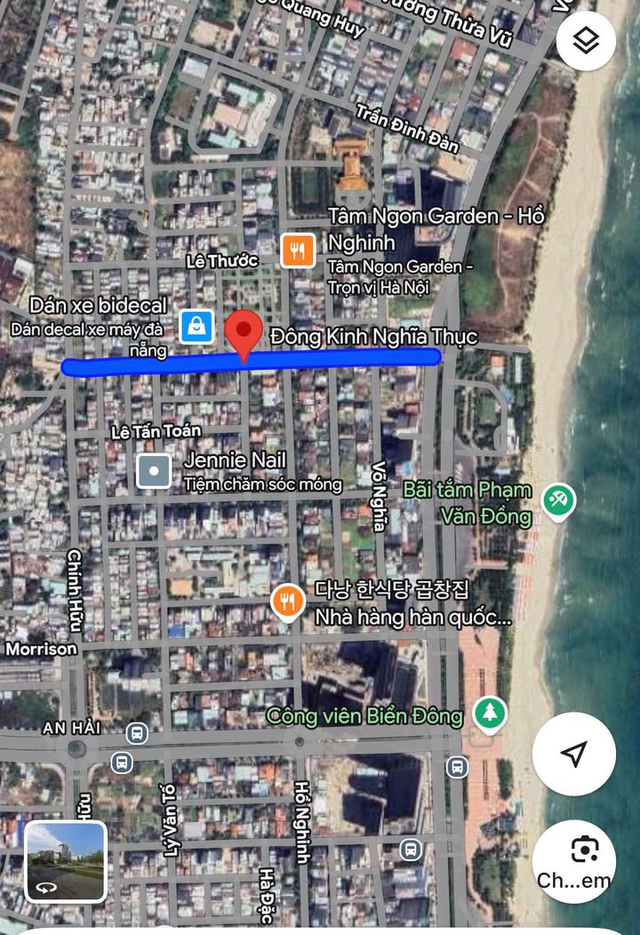 Đất mặt tiền Đông Kinh Nghĩa Thục, Sơn Trà, Đà Nẵng 125.7m² - Giá chỉ 2x tỷ TL