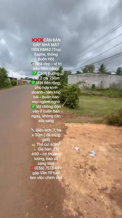 Nhà mặt tiền Trục Eaphe, xã Ea Phê, 213m² giá 1 tỷ - Vị trí kinh doanh lý tưởng!