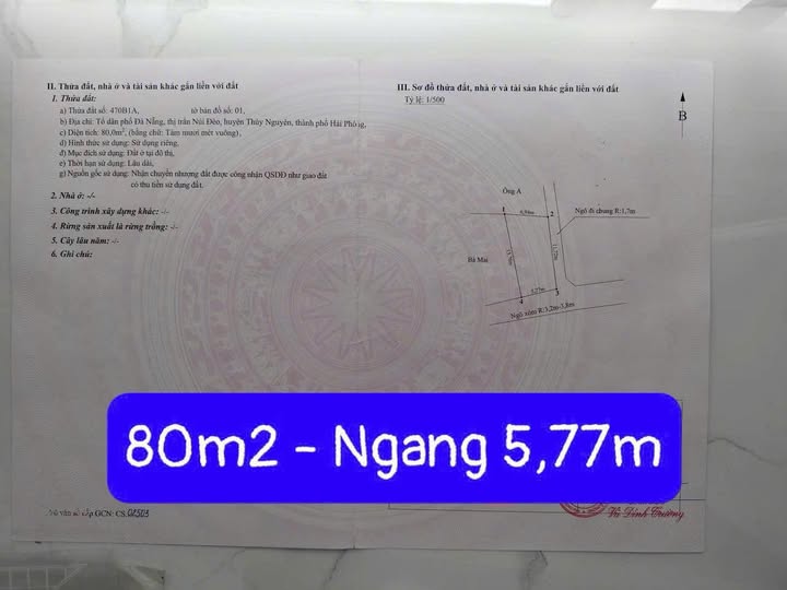 Đất nền lô góc 2 mặt tiền tại Núi Đèo 80m² - Phong thủy tốt, giá thỏa thuận!