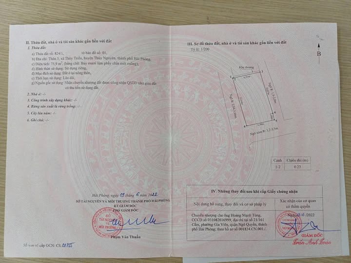 Lô đất Thủy Triều, Thủy Nguyên 75.9m² giá 2.7 tỷ - Tiện ích đầy đủ, ô tô vào tận nơi!